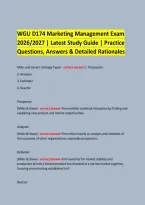  &NewLine;WGU D174 Marketing Management Exam &NewLine;2026&sol;2027 &vert; Latest Study Guide &vert; Practice &NewLine;Questions&comma; Answers & Detailed Rationales &NewLine;