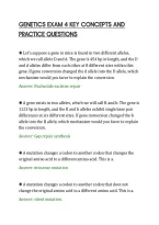 Genetics Exam 4 Key Concepts And&NewLine;Practice Questions