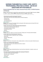 Nursing Fundamentals&colon; Basic Care&comma; Safety&comma;&NewLine;Professional Practice & Ethics - 330 Nclex&NewLine;Questions With Rationales