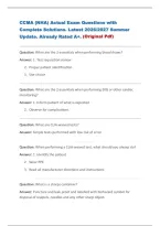 CCMA &lpar;NHA&rpar; Actual Exam Questions with &NewLine;Complete Solutions&period; Latest 2026&sol;2027 Summer &NewLine;Update&period; Already Rated A&plus;&period; &lpar;Original Pdf&rpar;