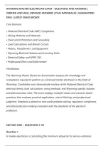 Wyoming Master Electrician Exam &ndash; Questions And Answers &vert;&NewLine;Verified And Well Detailed Answers &vert; Plus Rationales &vert; Guaranteed&NewLine;Pass &vert; Latest Exam Update