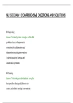 Nu 155 Exam 1 Comprehensive Questions And Solutions&NewLine;