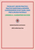 Fmcsa Dot &vert; Nrcme Practice &vert; Practice Questions & Answers&comma; Comprehensive Study Guide&comma; Exam Prep & Review Materials