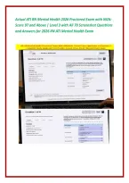Actual ATI RN Mental Health 2026 Proctored Exam with NGN&colon; &NewLine;Score 97 and Above &vert; Level 3 with All 70 Screenshot Questions &NewLine;and Answers for 2026 RN ATI Mental Health Exam