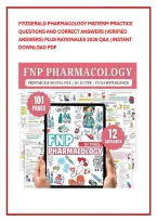 Fitzgerald Pharmacology Midterm Practice &NewLine;Questions And Correct Answers &lpar;Verified &NewLine;Answers&rpar; Plus Rationales 2026 Q&A &vert; Instant &NewLine;Download Pdf