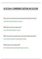 Nu 155 Exam 4 Comprehensive Questions And Solutions&NewLine;
