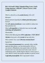 BIO 1110 South College -Pathophysiology Exam 1 South College Questions &vert; 2026&sol;2027 &vert; Answers Correct &vert; With Complete Solutions
