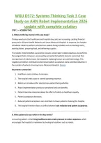 WGU D372&colon; Systems Thinking Task 3 Case Study on AHN Robot Implementation 2026 update with complete solution