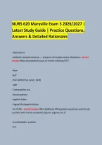  &NewLine;NURS 620 Maryville Exam 3 2026&sol;2027 &vert; &NewLine;Latest Study Guide &vert; Practice Questions&comma; Answers & Detailed Rationales &NewLine; &NewLine;
