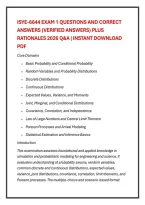 Isye-6644 Exam 1 Questions And Correct &NewLine;Answers &lpar;Verified Answers&rpar; Plus &NewLine;Rationales 2026 Q&A &vert; Instant Download &NewLine;Pdf