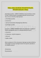 Final Exam Advanced Pathophysiology&comma; &NewLine;Pathophysiology Finals