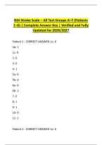 NIH Stroke Scale &ndash; All Test Groups A&ndash;F &lpar;Patients &NewLine;1&ndash;6&rpar; &vert; Complete Answer Key &vert; Verified and Fully &NewLine;Updated for 2026&sol;2027 