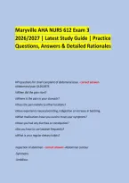 Maryville AHA NURS 612 Exam 3 &NewLine;2026&sol;2027 &vert; Latest Study Guide &vert; Practice &NewLine;Questions&comma; Answers & Detailed Rationales &NewLine; &NewLine;  &NewLine;
