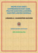 Nrcme Test Bank Practice Questions &vert; Questions & Answers&comma; Comprehensive Study Guide&comma; Exam Prep & Review Materials