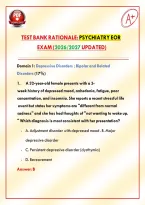 Test Bank Rationale&colon; Psychiatry EOR Exam &lpar;2026&sol;2027 Updated&rpar;&NewLine;