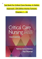 Critical Care Nursing&colon; A Holistic Approach 11th Edition Test Bank by Morton & Fontaine &ndash; Questions & Answers