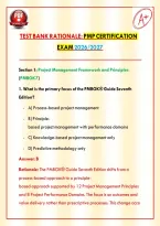 Test Bank Rationale&colon; PMP - Project Management Professional Certification Exam 2026&sol;2027&NewLine;