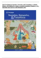 Full Test Bank for Societies&comma; Networks&comma; and Transitions&colon; A Global History&comma; 4th Edition by Craig A&period; Lockard &vert; Complete Chapters 1&ndash;31 &vert; Questions & Answers with Rationales 2027