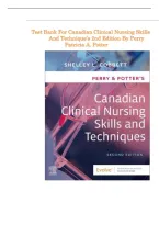 Test Bank for Perry & Potter's Canadian Clinical Nursing Skills and Techniques&comma; 2nd Edition by Shelley Cobbett &vert; 978-0323827447 &vert; All Chapters 1-40 &vert; Canadian Nursing Skills Exam Prep 2026&sol;2027