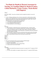 Health & Physical Assessment in Nursing 1st Canadian Edition Test Bank by D&rsquo;Amico&comma; Barbarito&comma; Twomey & Harder &ndash; Questions & Answers