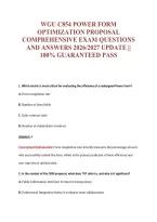 Wgu C854 Power Form&NewLine;Optimization Proposal&NewLine;Comprehensive Exam Questions&NewLine;And Answers 2026&sol;2027 Update &vert;&vert;&NewLine;100&percnt; Guaranteed Pass