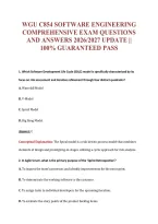 Wgu C854 Software Engineering&NewLine;Comprehensive Exam Questions&NewLine;And Answers 2026&sol;2027 Update &vert;&vert;&NewLine;100&percnt; Guaranteed Pass