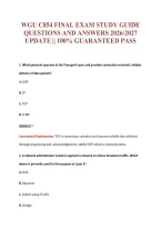 Wgu C854 Final Exam Study Guide&NewLine;Questions And Answers 2026&sol;2027&NewLine;Update &vert;&vert; 100&percnt; Guaranteed Pass