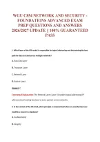 Wgu C854 Network And Security -&NewLine;Foundations Advanced Exam&NewLine;Prep Questions And Answers&NewLine;2026&sol;2027 Update &vert;&vert; 100&percnt; Guaranteed&NewLine;Pass