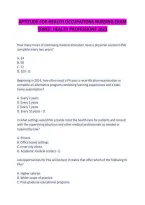 Aptitude for Health Occupations Nursing Exam 3 &ndash; Health Professions 2023 Questions & Answers