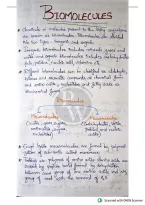 biomolecules Class 11th handwritten biology notes