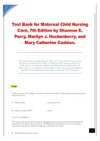 Maternal Child Nursing Care 7th Edition Test Bank by Perry&comma; Hockenberry & Cashion &ndash; Chapters 1&ndash;50 Questions & Answers