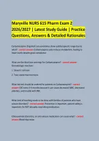 Maryville NURS 615 Pharm Exam 2 &NewLine;2026&sol;2027 &vert; Latest Study Guide &vert; Practice &NewLine;Questions&comma; Answers & Detailed Rationales &NewLine;