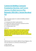 Commercial Building Contractor &NewLine;Examination Questions And Correct &NewLine;Answers &lpar;Verified Answers&rpar; Plus &NewLine;Rationales 2026 Q&A &vert; Instant Download &NewLine;Pdf 