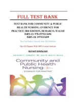 Community & Public Health Nursing&colon; Evidence for Practice 3rd Edition Test Bank by DeMarco & Walsh &ndash; Questions & Answers