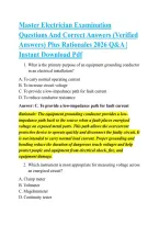 Master Electrician Examination &NewLine;Questions And Correct Answers &lpar;Verified &NewLine;Answers&rpar; Plus Rationales 2026 Q&A &vert; &NewLine;Instant Download Pdf 