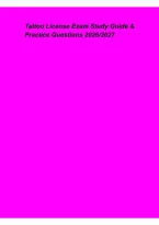 Tattoo License Exam 2026&ndash;2027&colon; Study Guide&comma; Practice Questions & Exam Review