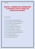 BLAW 341 Complete Course Study Guide&colon; 202 Practice Questions with Detailed Rationales - Foundations of Law to Business Organizations&NewLine;&NewLine;
