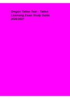 Oregon Tattoo Test 2026&ndash;2027&colon; Tattoo Licensing Exam Study Guide & Practice Review