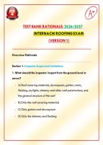 Test Bank Rationale&colon;  InterNACHI Roofing Exam &lpar;Version 1&rpar; 2026&sol;2027&NewLine;