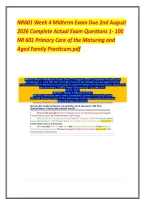 NR601 Week 4 Midterm Exam Due 2nd August &NewLine;2026 Complete Actual Exam Questions 1- 100 &NewLine;NR 601 Primary Care of the Maturing and &NewLine;Aged Family Practicum&period;pdf &NewLine;