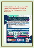 NR601 Week 4 Midterm Exam Due 2nd August 2026 Complete Actual Exam Questions 1- 100 NR 601 Primary Care of the Maturing and Aged Family Practicum&period;pdf