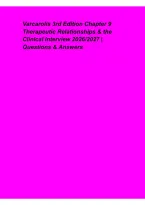 Varcarolis 3rd Edition Chapter 9 Therapeutic Relationships & Clinical Interview 2026&ndash;2027&colon; Study Guide & Exam Review