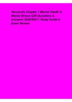 Varcarolis Chapter 1 Mental Health & Mental Illness 2026&ndash;2027&colon; 20 Questions&comma; Answers & Study Guide