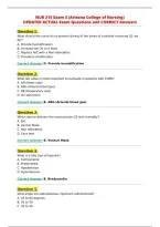 NUR 215 Exam 3 &lpar;Arizona College of Nursing&rpar;&NewLine;UPDATED ACTUAL Exam Questions and CORRECT Answers