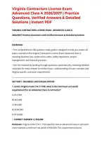 Virginia Contractors License Exam Advanced Class A 2026&sol;2027 &vert; Practice Questions&comma; Verified Answers & Detailed Solutions &vert; Instant PDF