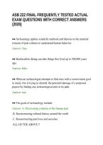 Asb 222 Final Frequently Tested Actual&NewLine;Exam Questions With Correct Answers&NewLine;&lpar;2026&rpar;