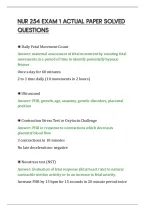 Nur 254 Exam 1 Actual Paper Solved&NewLine;Questions
