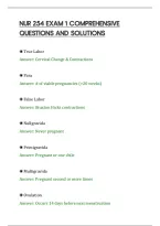 Nur 254 Exam 1 Comprehensive&NewLine;Questions And Solutions&NewLine;