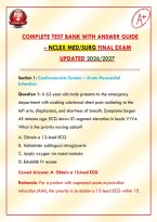Complete Test Bank with Answer Guide &ndash; NCLEX Med&sol;Surg Final Exam Updated 2026&sol;2027&NewLine;