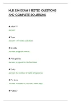 Nur 254 Exam 1 Tested Questions&NewLine;And Complete Solutions&NewLine;